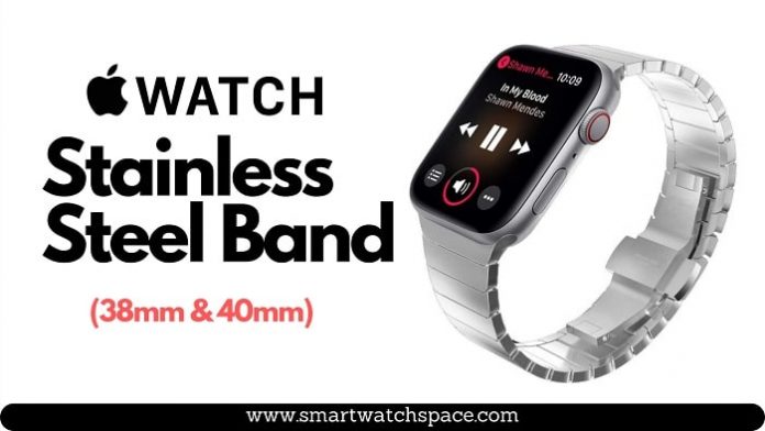Stainless steel apple watch band