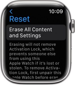 Resetting the Apple Watch