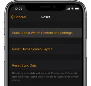Erase Apple Watch Data